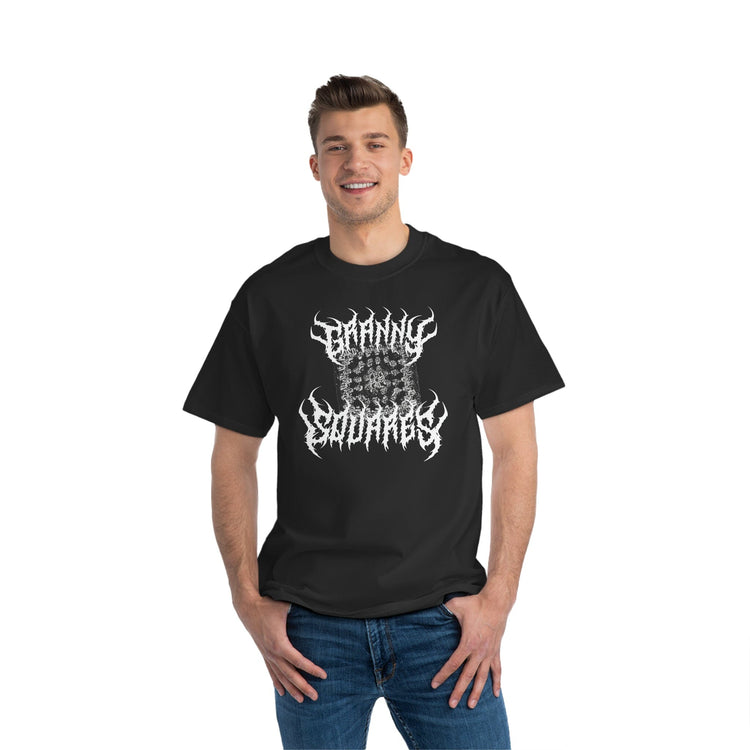 Plus Size Black Metal Granny Square T-Shirt T-Shirt Printify