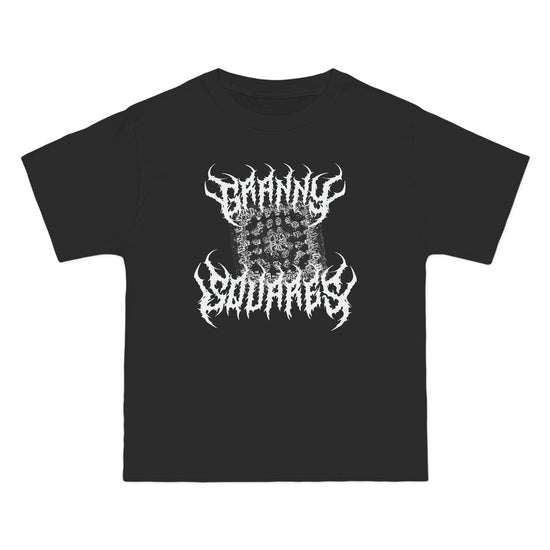 Plus Size Black Metal Granny Square T-Shirt T-Shirt Printify Black 3XL