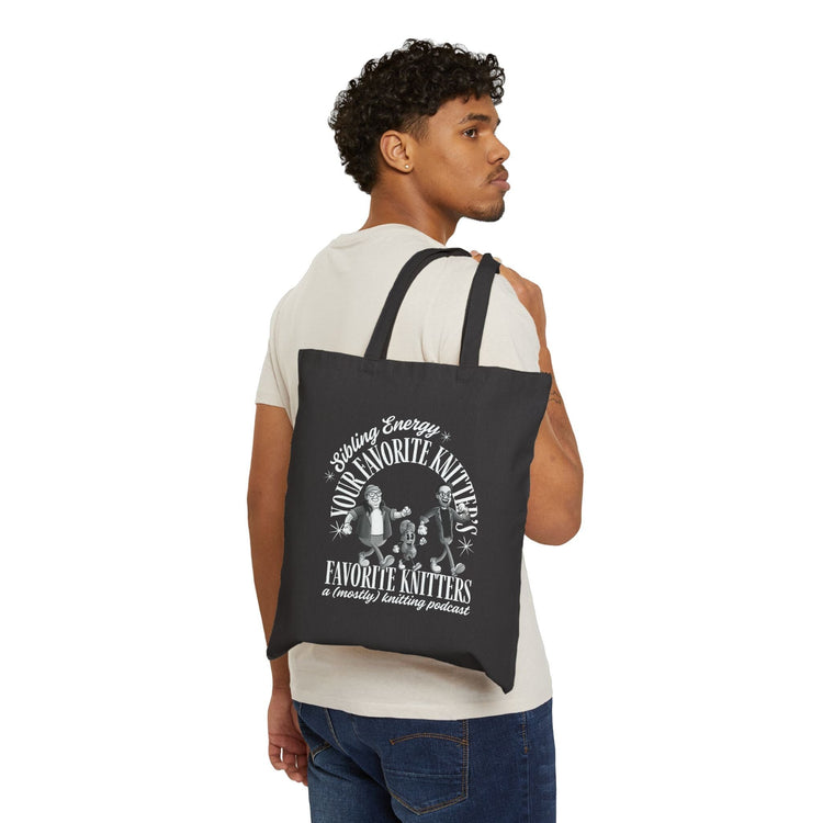 Your Favorite Knitter's Favorite Knitters Sibling Energy Tote Bag Bags Printify
