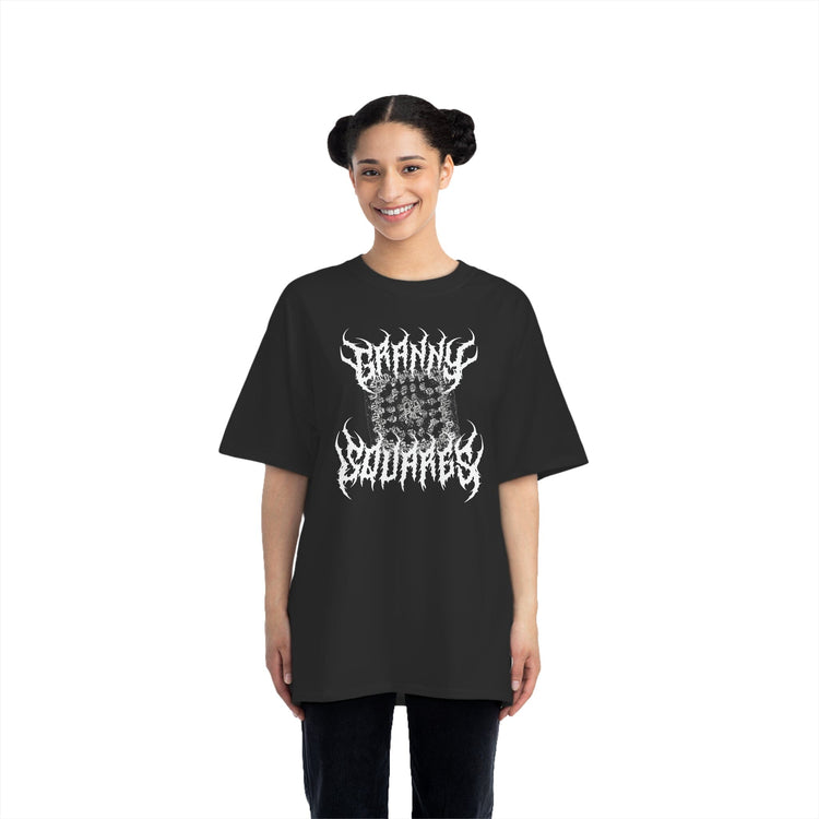 Plus Size Black Metal Granny Square T-Shirt T-Shirt Printify