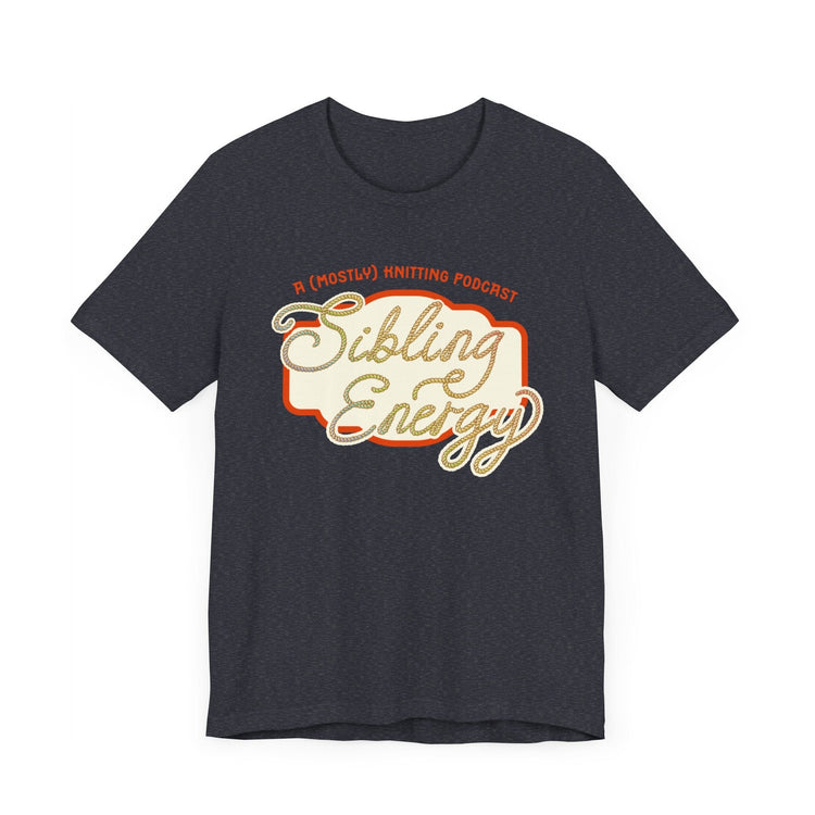 Sibling Energy Logo Tee T-Shirt Printify Heather Navy S