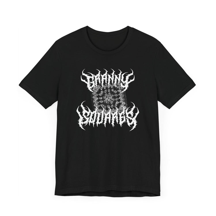 Metal Logo Granny Square T-Shirt T-Shirt Printify