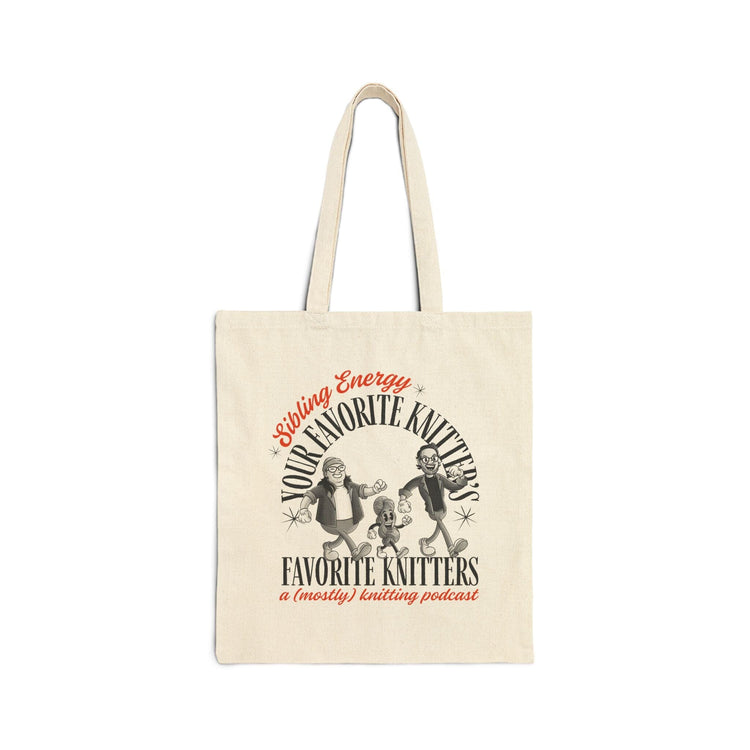 Your Favorite Knitter's Favorite Knitters Sibling Energy Tote Bag Bags Printify Natural 15" x 16"