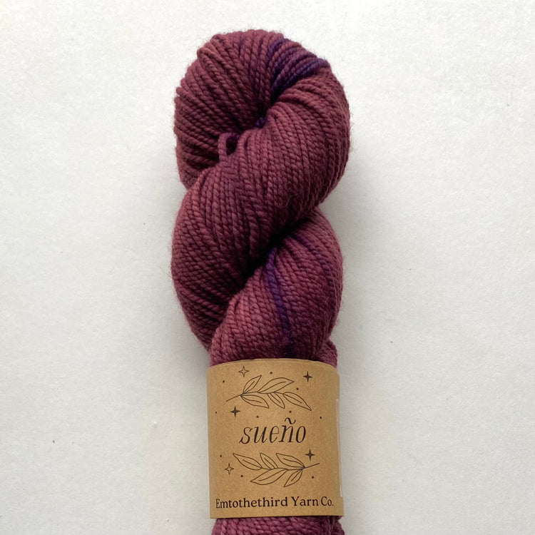 Sueño - Sugar Plum Variegated (OOAK) Yarn Emtothethird Yarn Co.