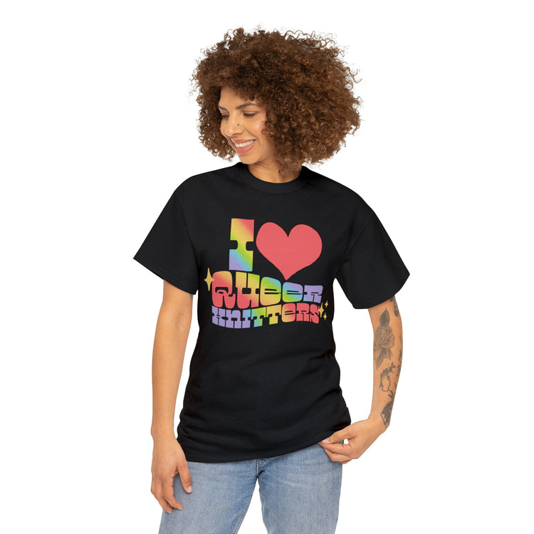 I Heart Queer Knitters Tee T-Shirt Printify 