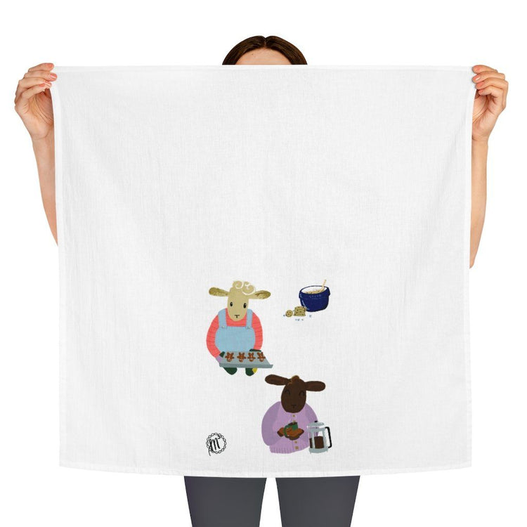 Sheep Activities Tea Towel Baking Home Decor Printify