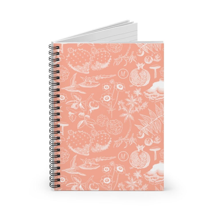 Pink Inverse Botanica Spiralbound Notebook w/ Nameplate Paper products Printify