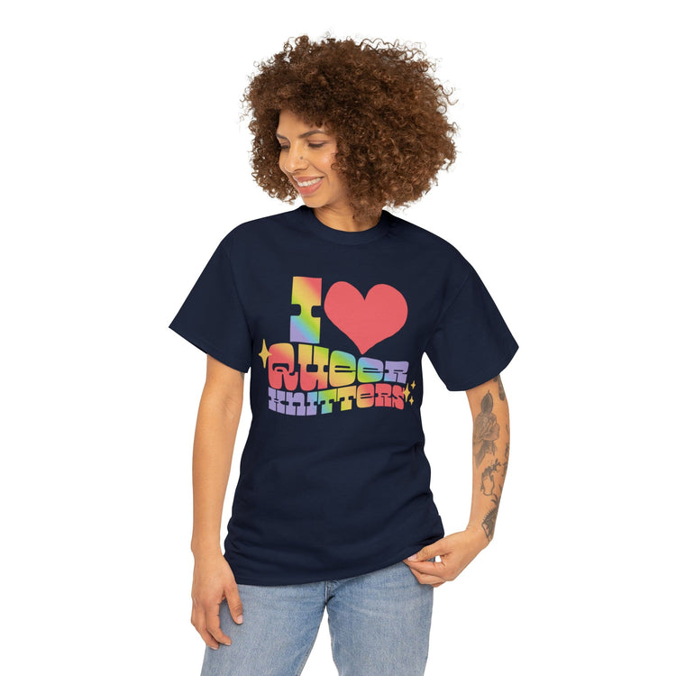 I Heart Queer Knitters Tee T-Shirt Printify