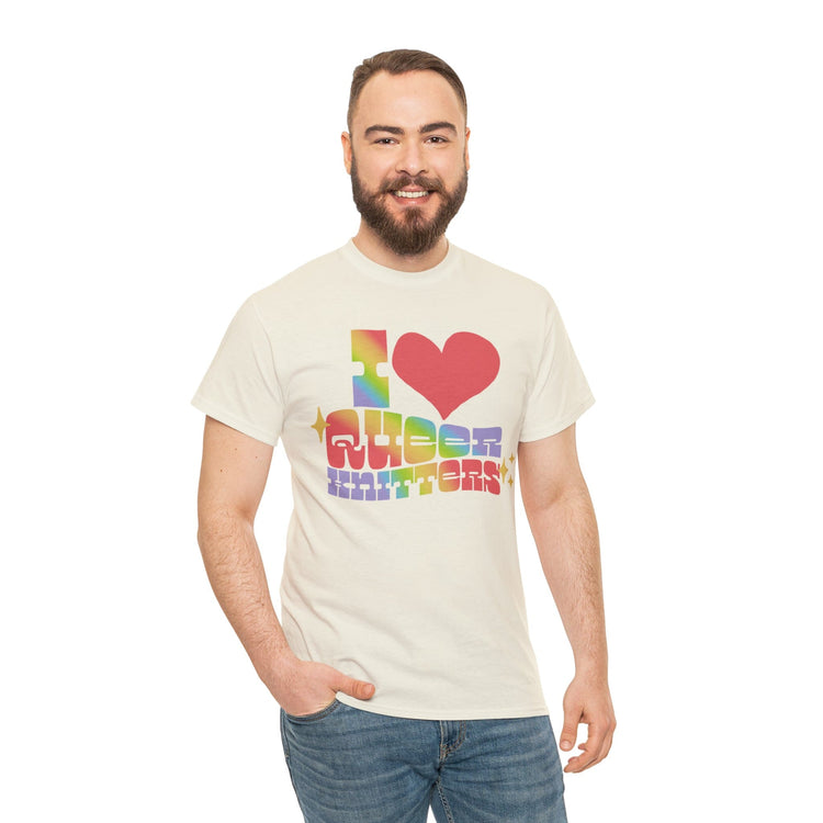 I Heart Queer Knitters Tee T-Shirt Printify 