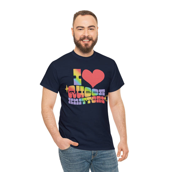 I Heart Queer Knitters Tee T-Shirt Printify 