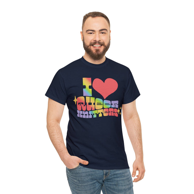I Heart Queer Knitters Tee T-Shirt Printify
