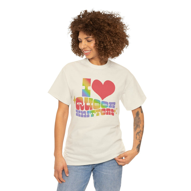 I Heart Queer Knitters Tee T-Shirt Printify 