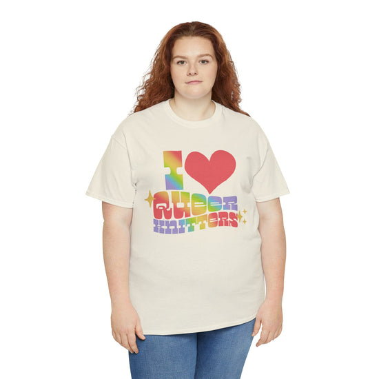 I Heart Queer Knitters Tee T-Shirt Printify 