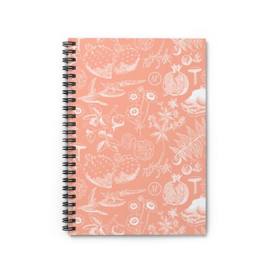 Pink Inverse Botanica Spiralbound Notebook w/ Nameplate Paper products Printify