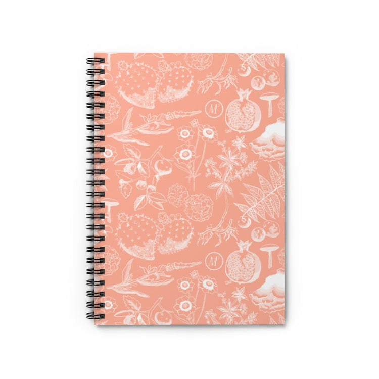 Pink Inverse Botanica Spiralbound Notebook w/ Nameplate Paper products Printify