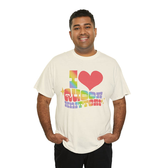 I Heart Queer Knitters Tee T-Shirt Printify 