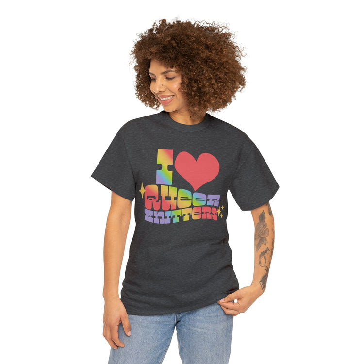 I Heart Queer Knitters Tee T-Shirt Printify