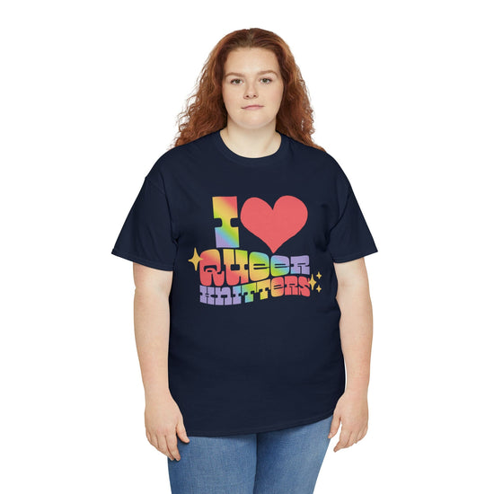 I Heart Queer Knitters Tee T-Shirt Printify 