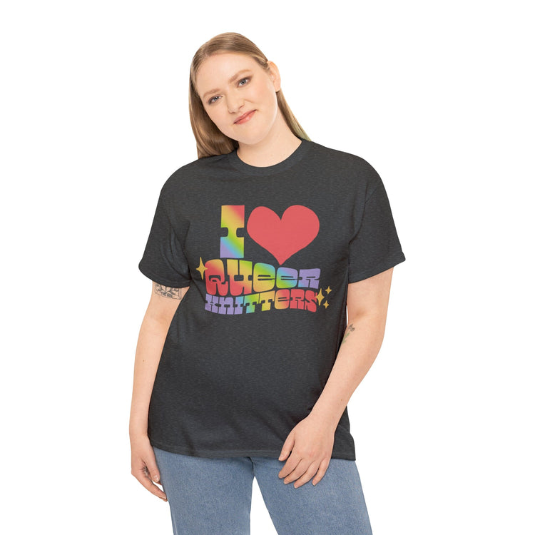 I Heart Queer Knitters Tee T-Shirt Printify