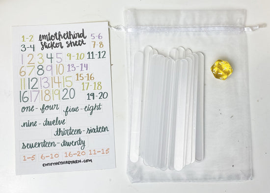 D20 Sticker Sheet + Kit Stickers Emtothethird Yarn Co.