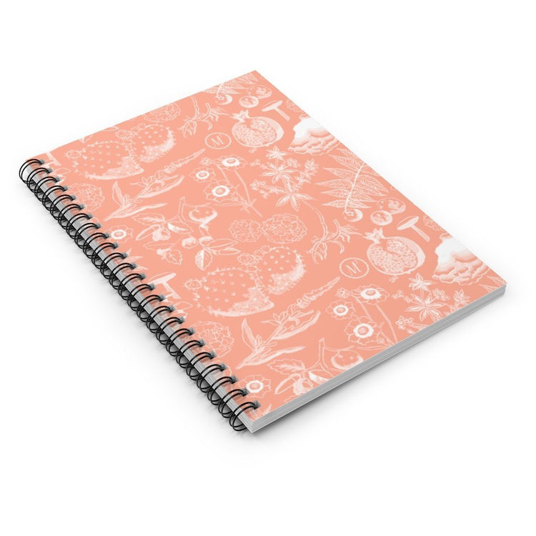 Pink Inverse Botanica Spiralbound Notebook w/ Nameplate Paper products Printify