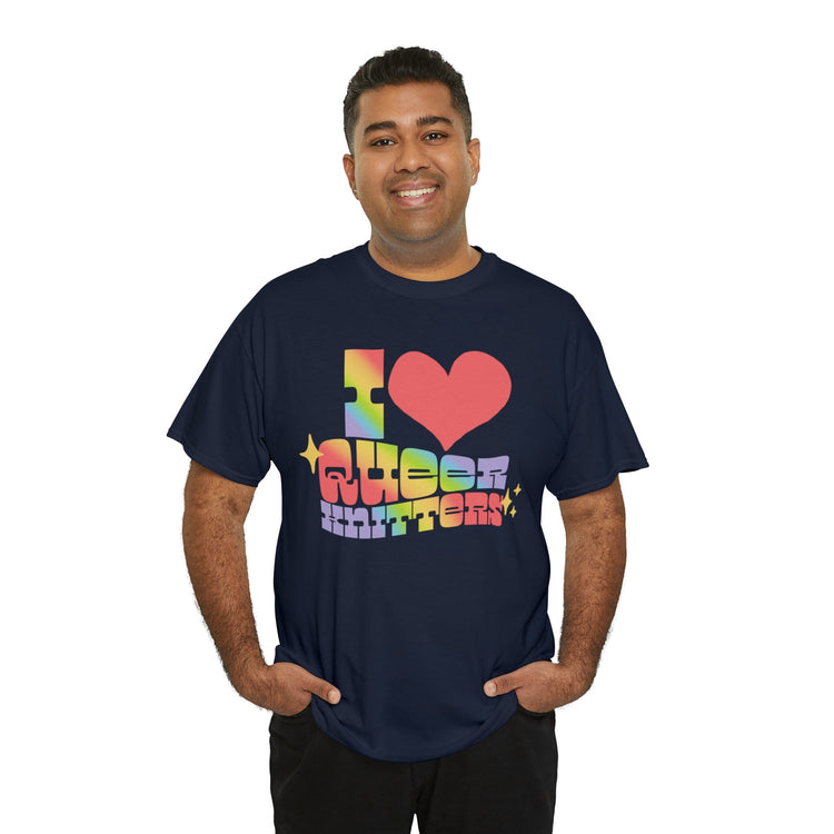 I Heart Queer Knitters Tee T-Shirt Printify