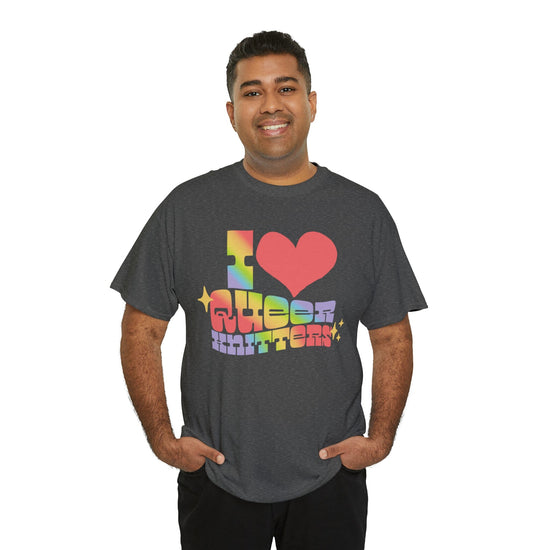 I Heart Queer Knitters Tee T-Shirt Printify 