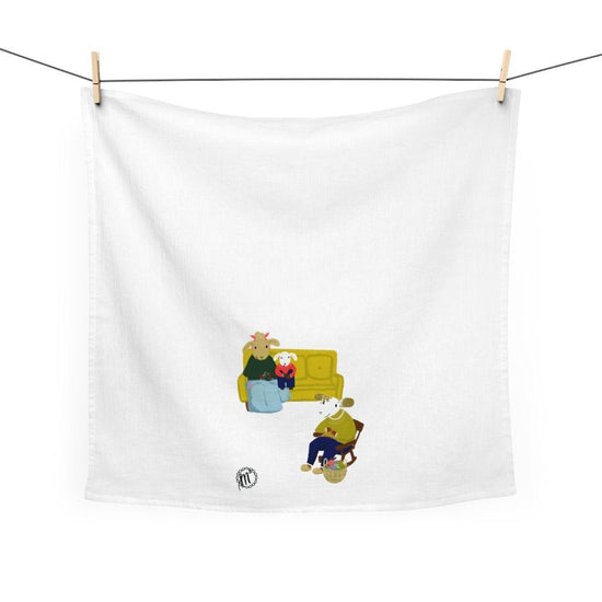 Sheep Activities Tea Towel Knitting Home Decor Printify