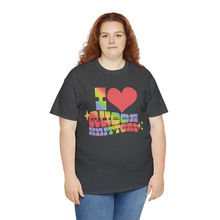 I Heart Queer Knitters Tee T-Shirt Printify 