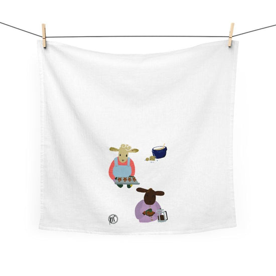 Sheep Activities Tea Towel Baking Home Decor Printify