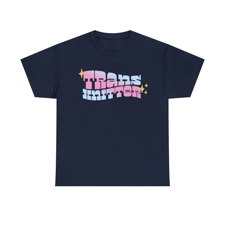Trans Knitter Tee T-Shirt Printify Navy S
