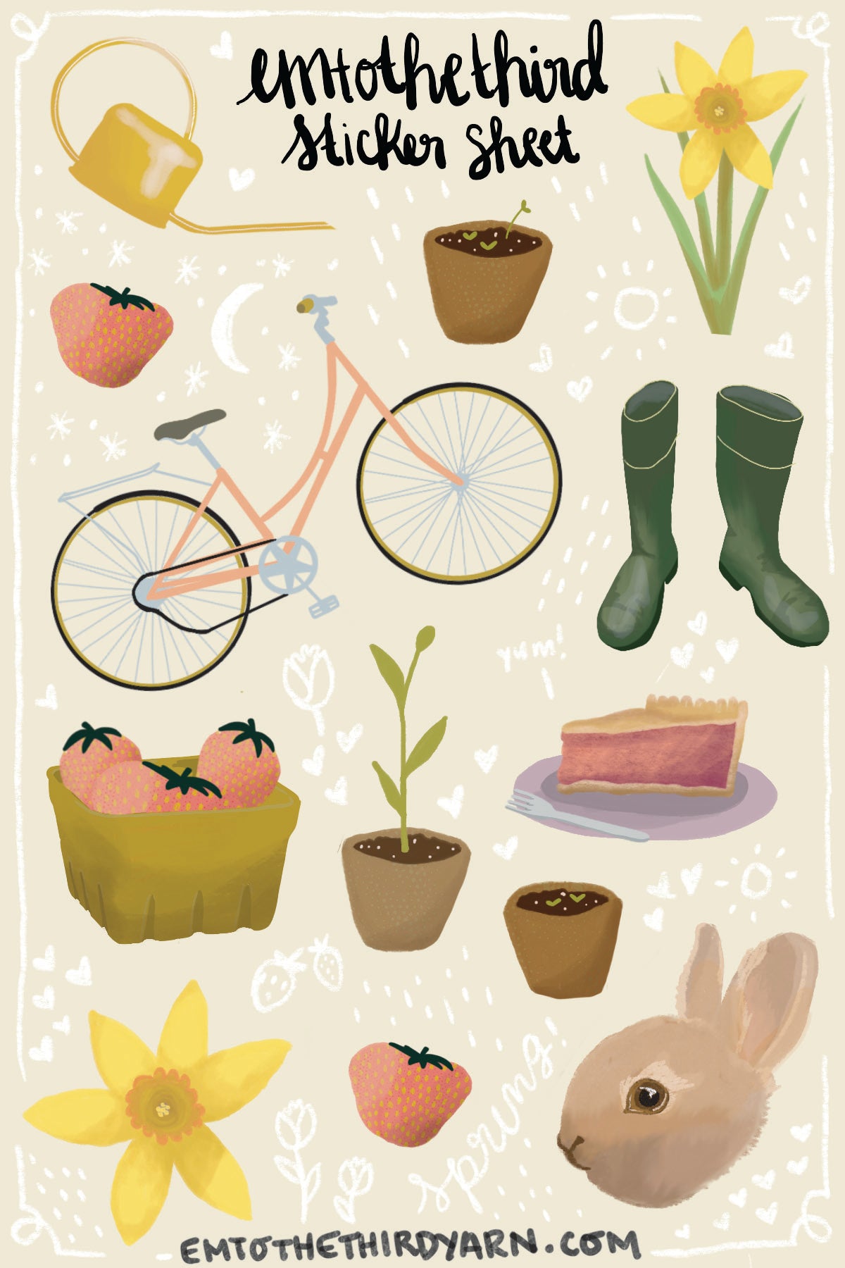 Sticker Subscription Decorative Stickers Emtothethird Yarn Co.