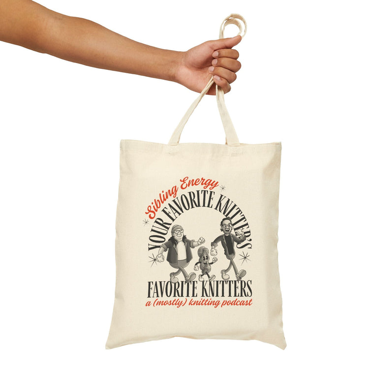 Your Favorite Knitter's Favorite Knitters Sibling Energy Tote Bag Bags Printify 