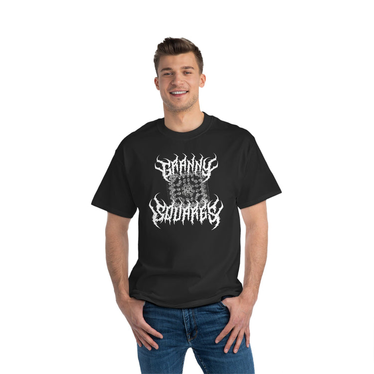 Plus Size Black Metal Granny Square T-Shirt T-Shirt Printify 