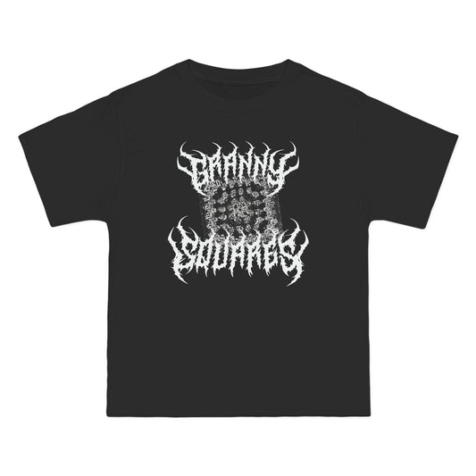 Plus Size Black Metal Granny Square T-Shirt T-Shirt Printify Black 3XL 