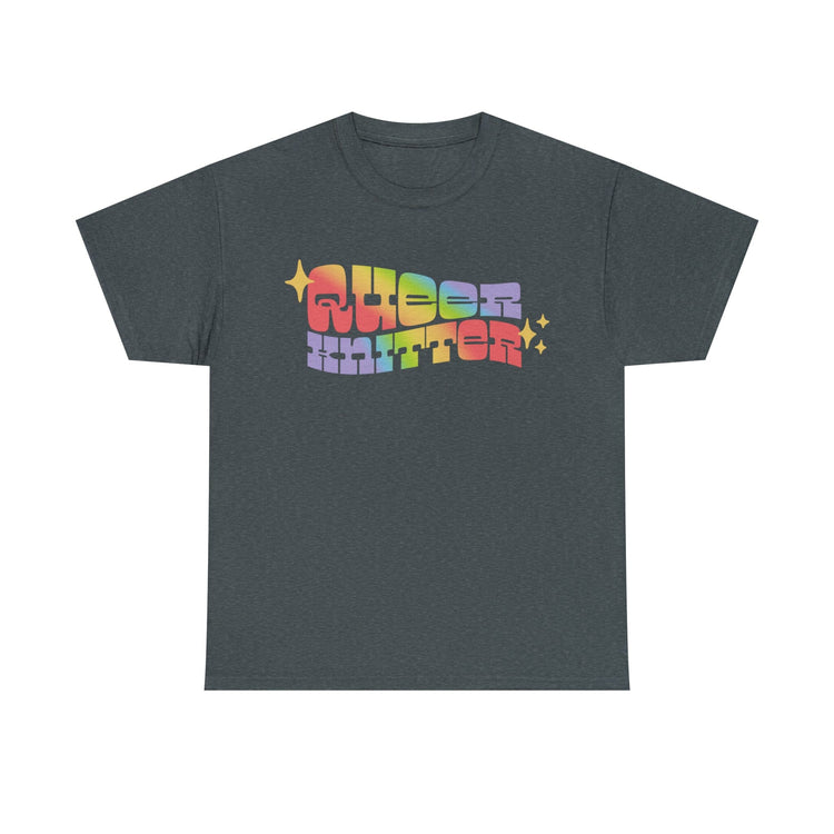 Queer Knitter Tee T-Shirt Printify Dark Heather S 