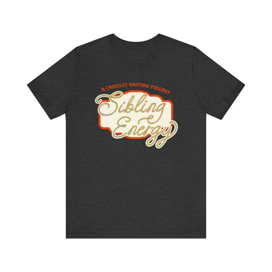 Sibling Energy Logo Tee T-Shirt Printify Dark Grey Heather S 