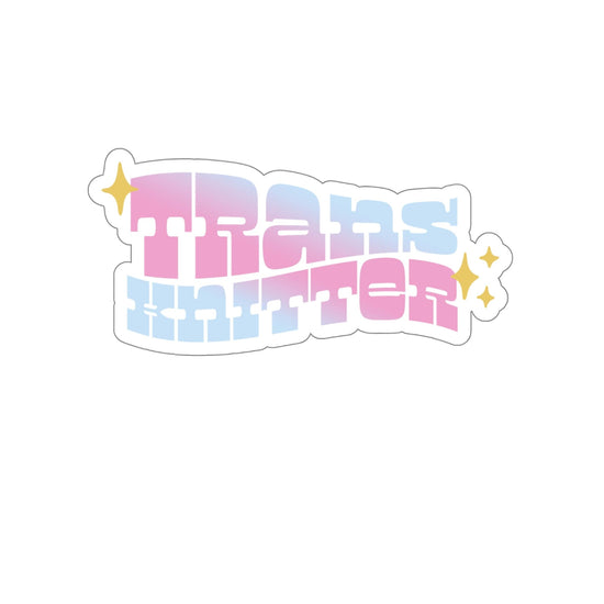 Trans Knitter Sticker Paper products Printify White Die-Cut 5" × 5"