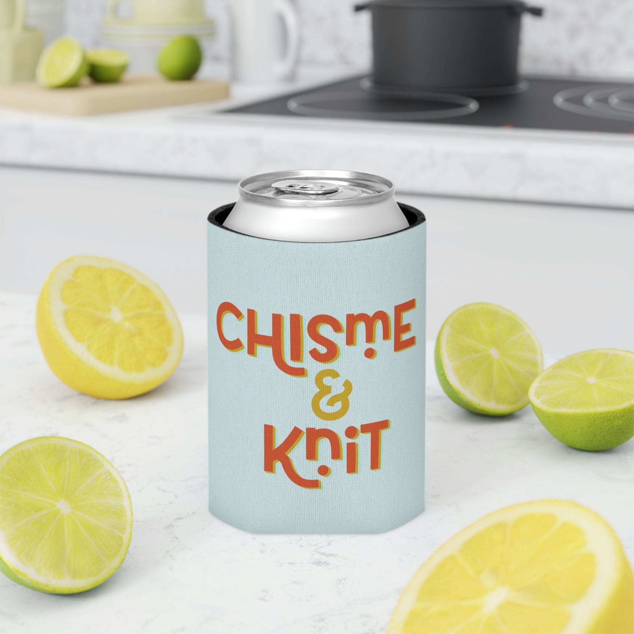Chisme & Knit Can Cooler