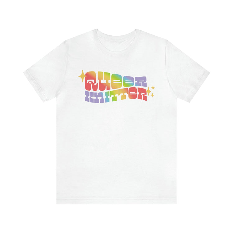 Queer Knitter Tee T-Shirt Printify White S 