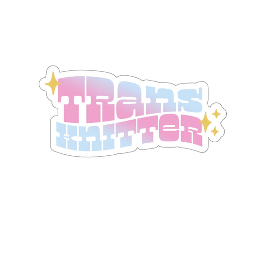 Trans Knitter Sticker Paper products Printify White Die-Cut 4" × 4"