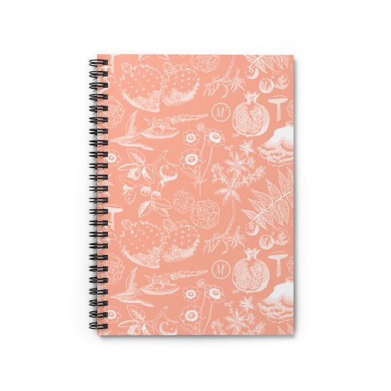 Pink Inverse Botanica Spiralbound Notebook w/ Nameplate Paper products Printify 