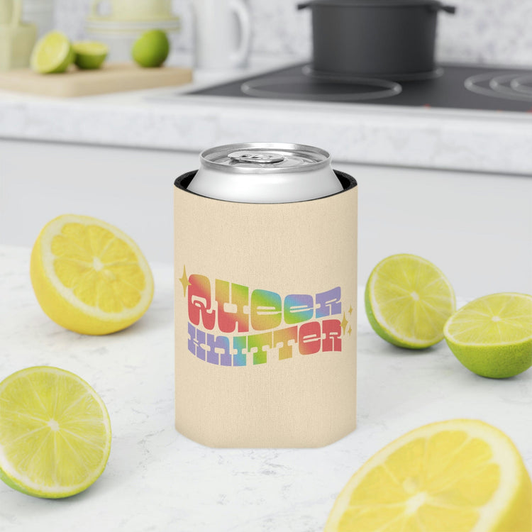 Queer Knitter Can Cooler Accessories Printify Regular Can 