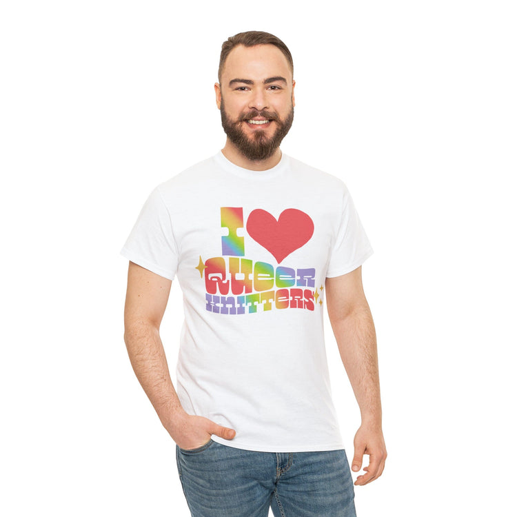 I Heart Queer Knitters Tee T-Shirt Printify 
