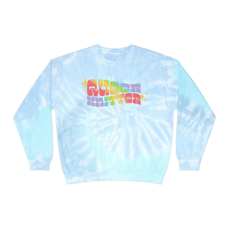 Queer Knitter Tie-Dye Sweatshirt Sweatshirt Printify Lagoon S 