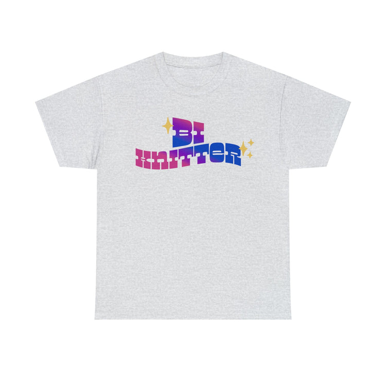 Bi Knitter Tee T-Shirt Printify Ash S 
