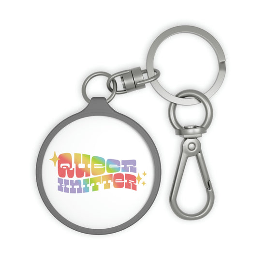 Queer Knitter Keyring Accessories Printify One size Grey 